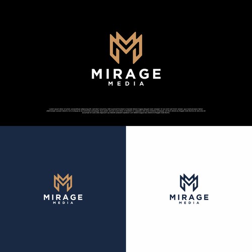 Monogram M letter logo for Mirage Media