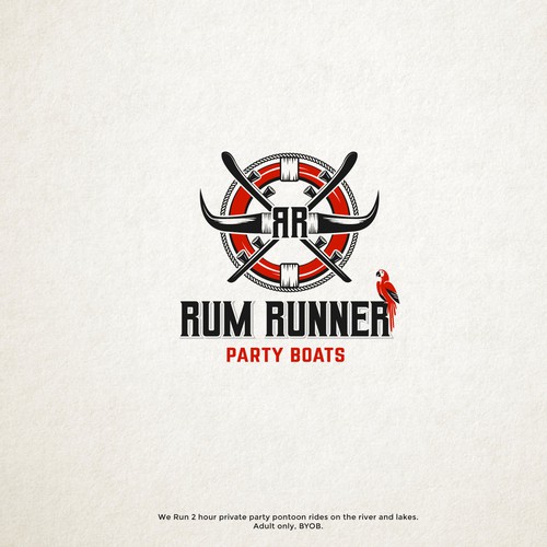 Rum Runner Party Boats Logo design