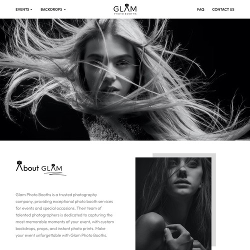 Photography Landing page design