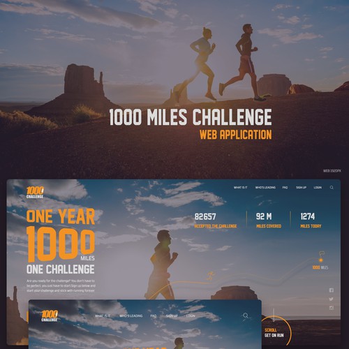 1000 Mile Challenge - Homepage and Landing Page Design