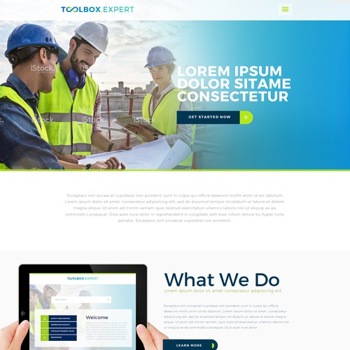 Workplace safety theme for an website and iPad app