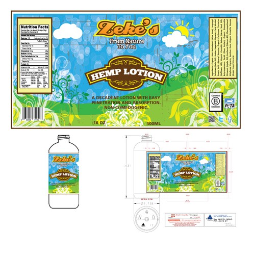 Create the next product label for Zeke's Naturals