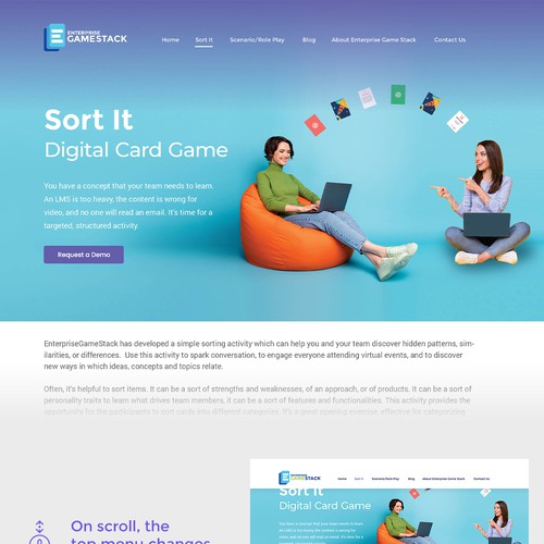 Website design for learning app