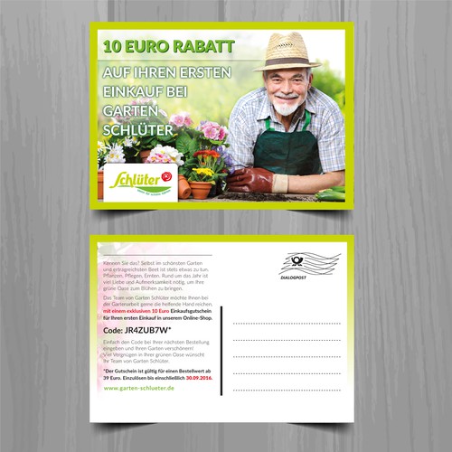 Postcard for gardening company