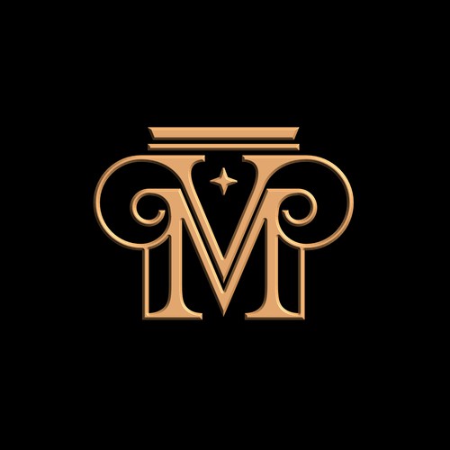 Luxury VM or MV monogram logo for Michael Vaughn