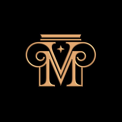 Luxury VM or MV monogram logo for Michael Vaughn