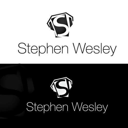 creative font word-based logo for Stephen Wesley