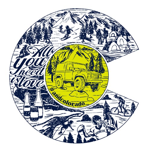 Design an illustrated Travel & Colorado Shirt
