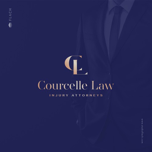 Modern sophisticated logo for a law firm representing victims of work injury.