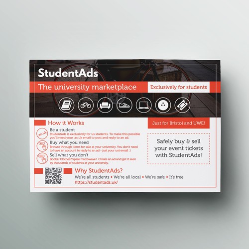 Simple flyer to attract students to website