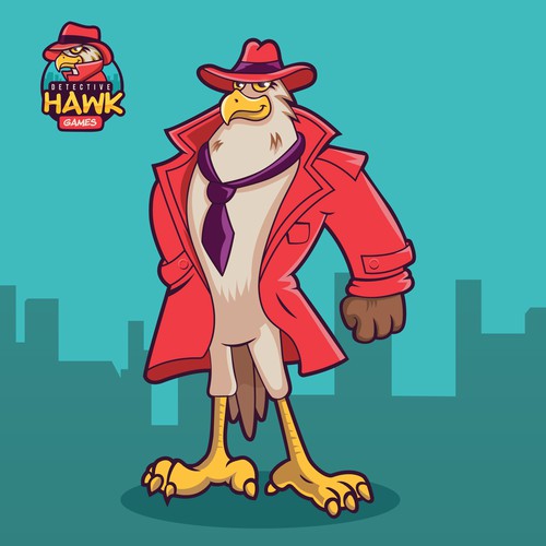 Character pose illustration of the Detective Hawk
