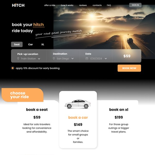 Hitch innovative Rideshare app