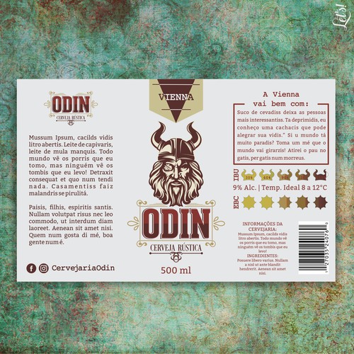 Beer Label for Odin's Brewery 