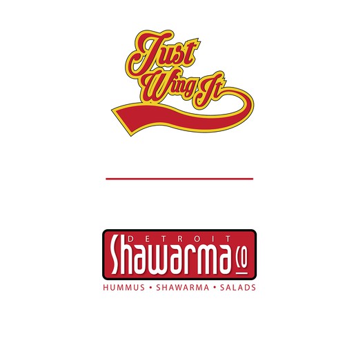 Logo for a dual fast casual restaurant (two different restaurants in the same area, same location, with the same equipment)