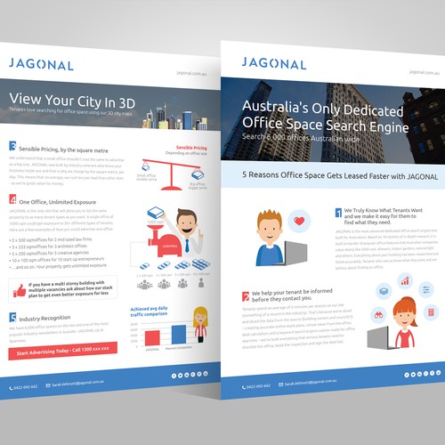 Create a brochure for a disruptive office space search engine