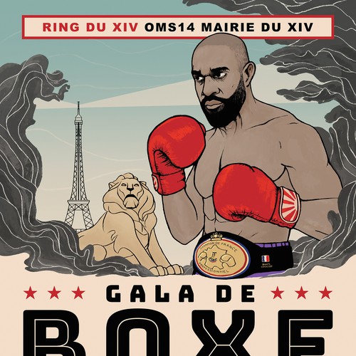 Illustrated Poster for Boxing Event in Paris