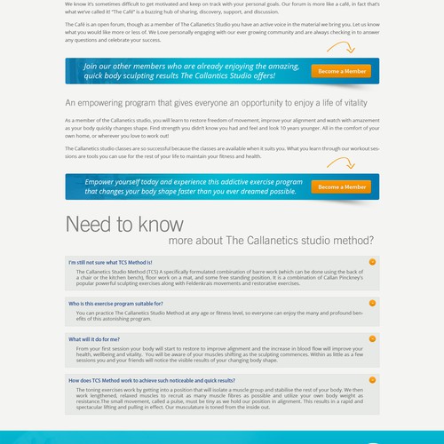 Create a winning landing page for Callanetics Online Exercise Studio
