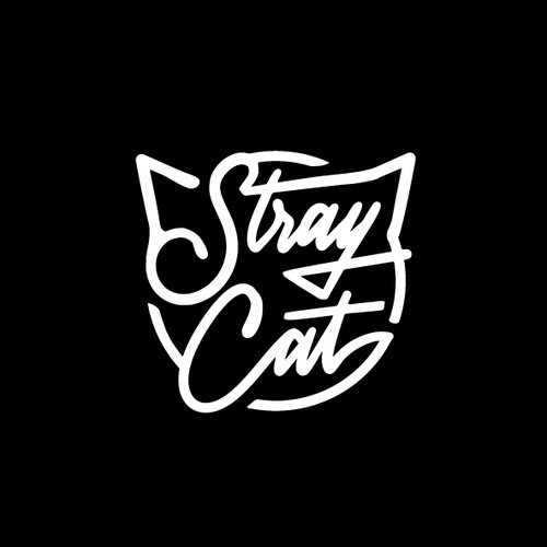 Hand Lettering Logo For Stray Cat Apparel Co.