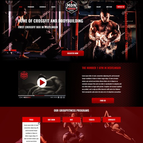 Gym website design 