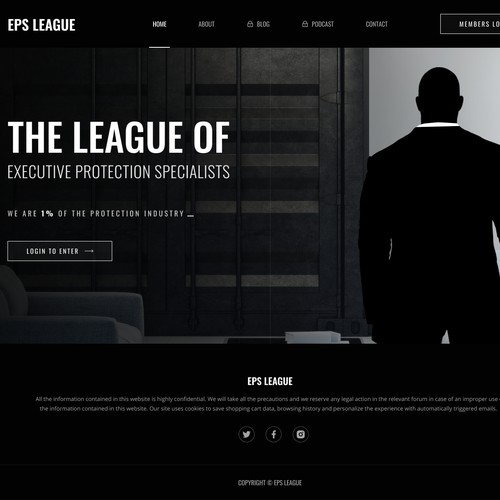 Website design for a company that specializes in training Executive Protection Agents. 