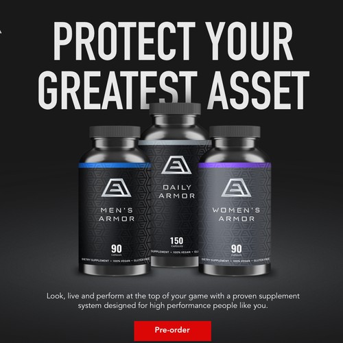 Landing page for health supplements