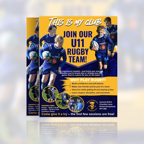 Kids sport team flyer poster