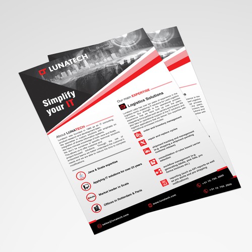 A4 leaflet for www.lunatech.com