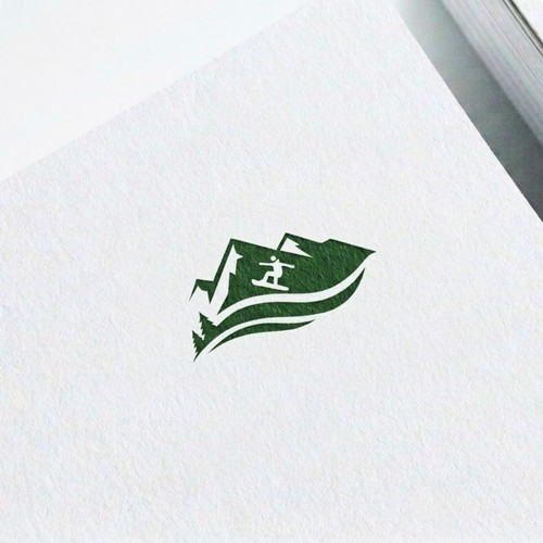Negative Whitespace surfing logo design