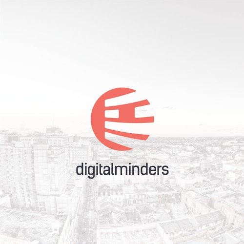 Flat logo concept for digital agency