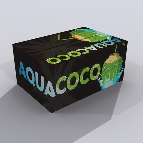 Bold packaging design for Aquacoco Coconut Water.