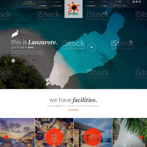 Tourism website concept for Tourism Lanzarote.