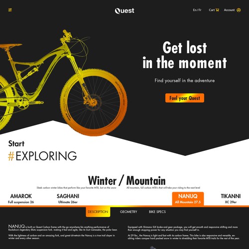 Website for carbon bike company