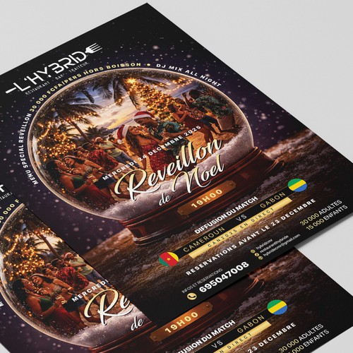 Un restaurant a besoin d'un FLYER pour communiquer sur le "réveillon de noel 24 décembre 2025"