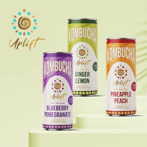 Uplift Kombucha Branding & Label Design