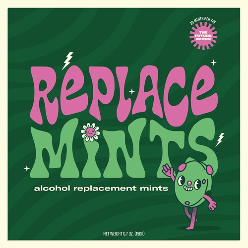 Modern Psychedelic Mint Tin Packaging