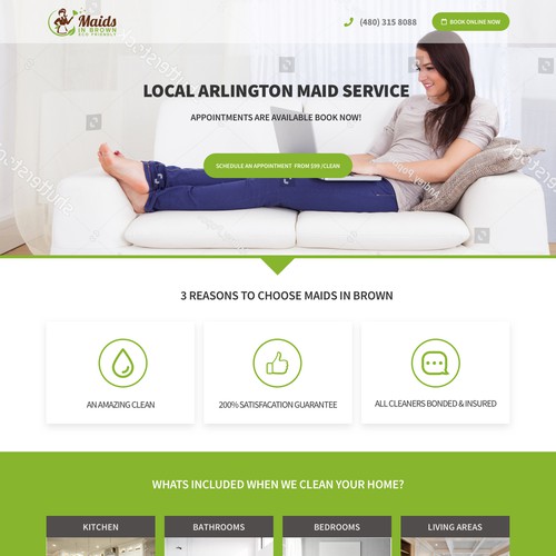 Landing Page for Home CLeaning / Maid Service