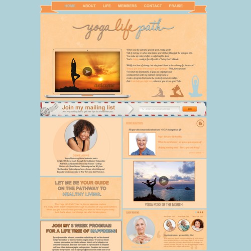 Homepage for Yoga Site