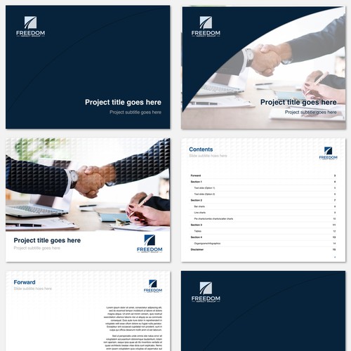 Powerpoint presentation template for a business and consulting agency