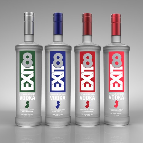 Create the label for Exit 8 Vodka