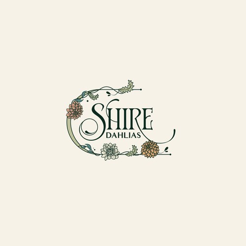 Art Nouveau logo for cut flower business