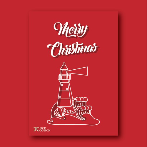 Lighthouse Merry Christmas Card