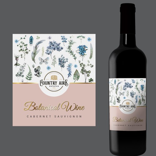 Label presenting botanically infused wine