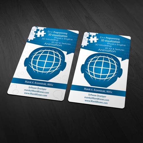 Create a business card for www.marek-knows.com