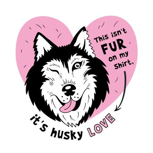 Siberian Husky tshirt illustration