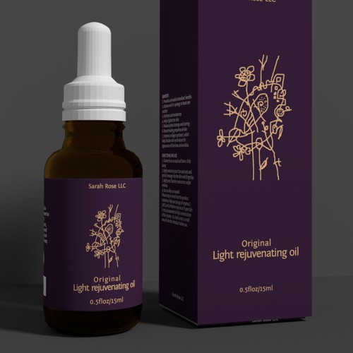 Eye catching yet still subtle Cosmetic oil Label
