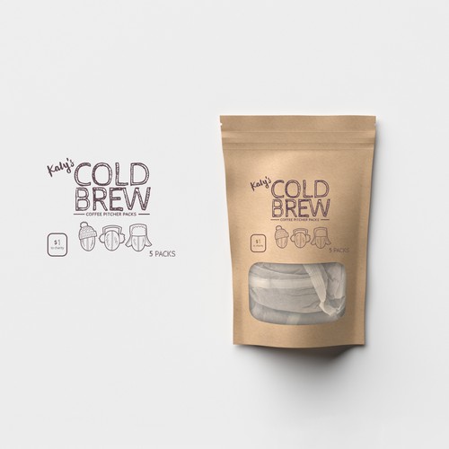 Fun and quirky design for cold brew coffee packs