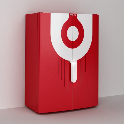 Design concept for exterior Solar energy storage cabinet 3D render