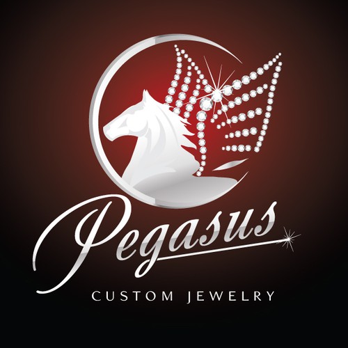 Diamond winged Pegasus for Custom Jewelry Design House