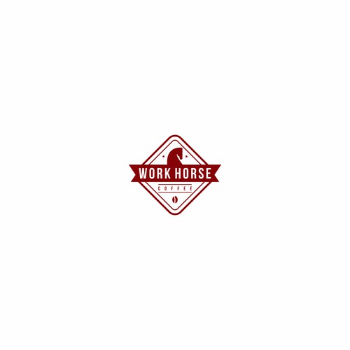 simple logo for work horse coffee