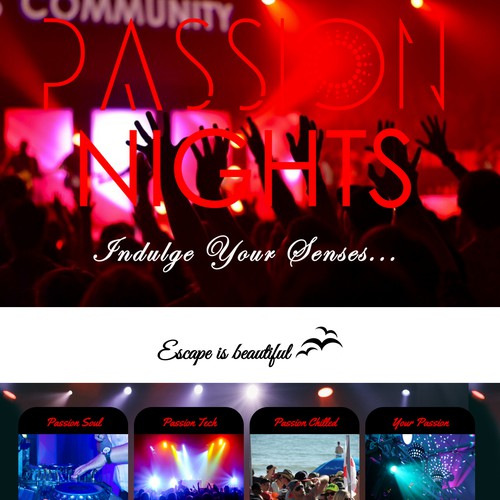 webpage design for passion nights